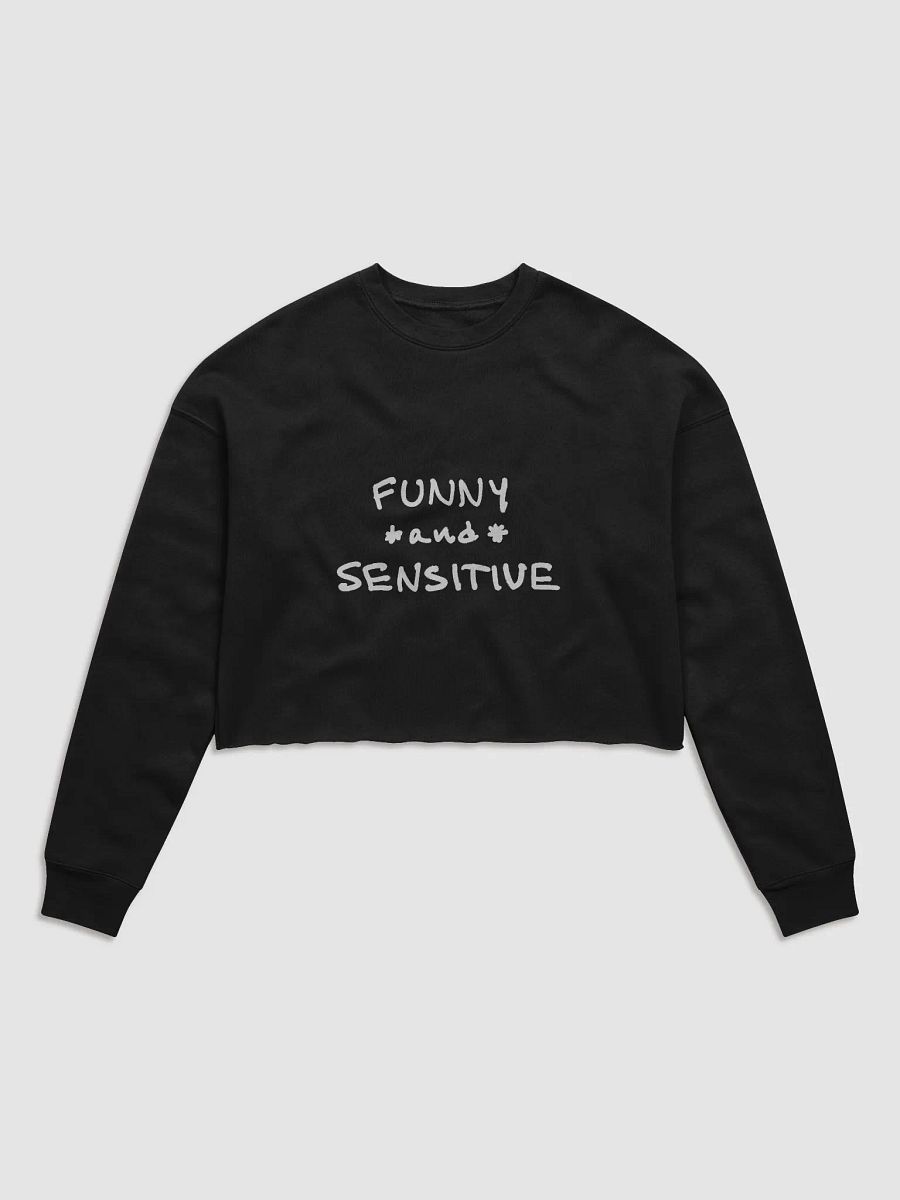 FUNNY *and* SENSITIVE (white design) women’s fleece crop sweatshirt product image (2)