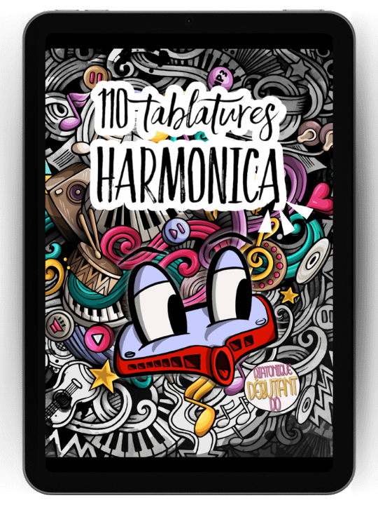 110 Tablatures harmonica débutant pour harmonica diatonique Do / C version PDF product image (1)