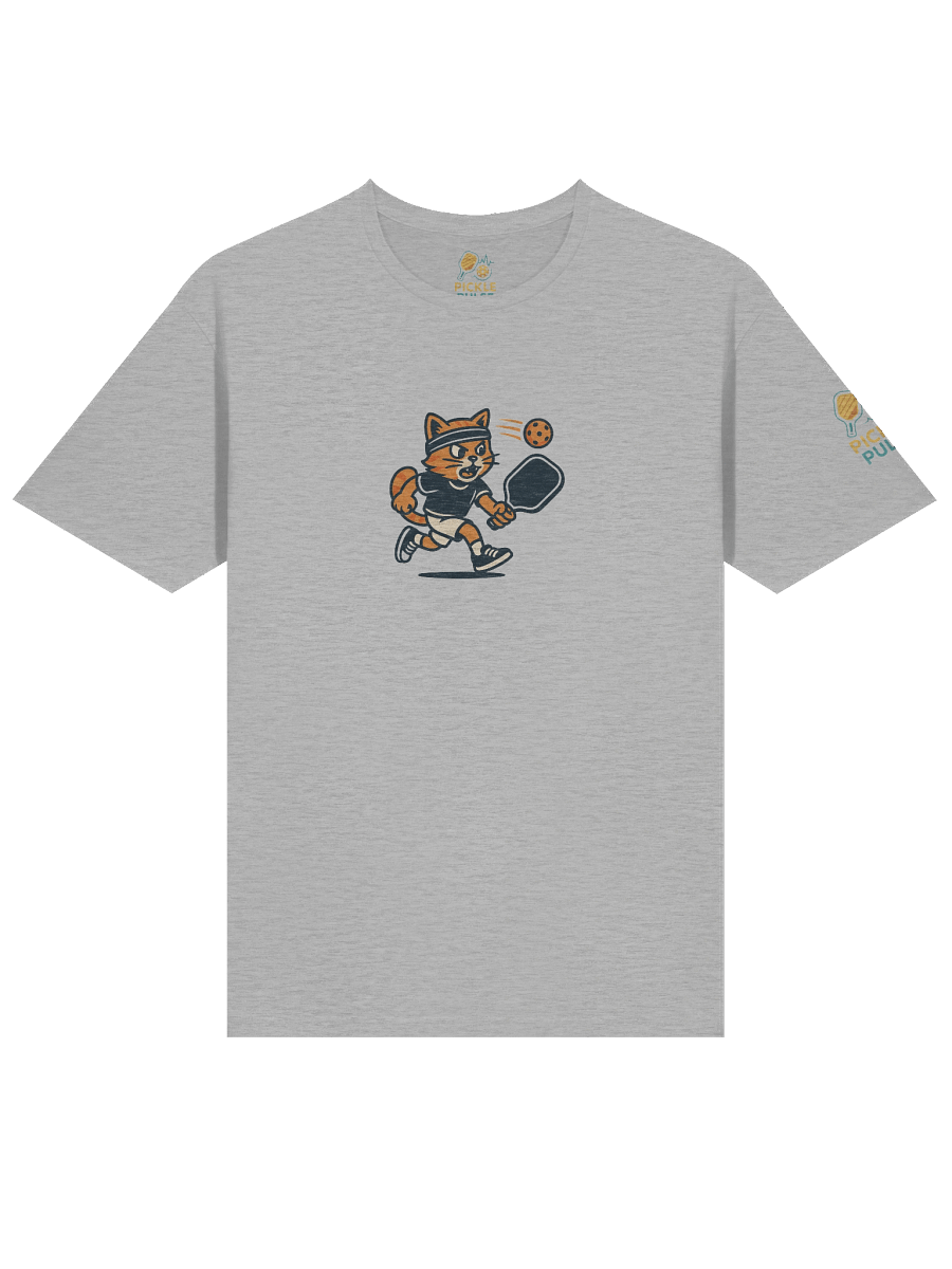 Pickleball Power Cat T-Shirt – Funny Unisex Tee with Fierce Orange Tabby Pickleball Smash Chest Print product image (3)