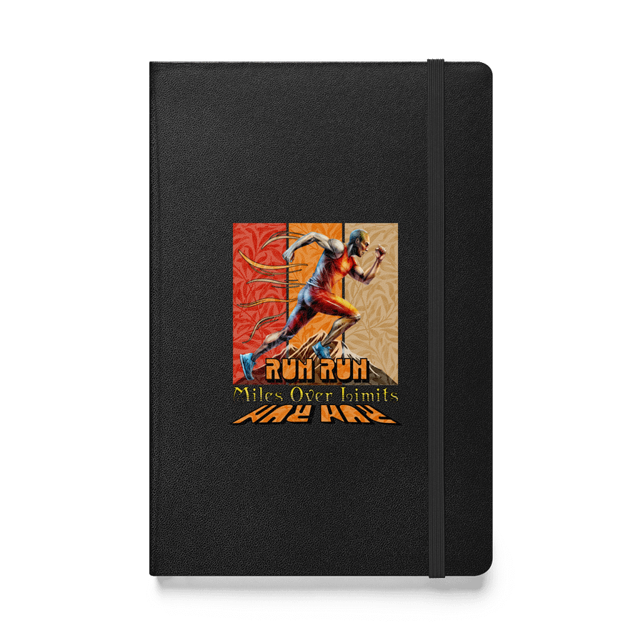 Run Run Miles Over Limits Male Running Hardcover Bound Notebook | Journal product image (1)