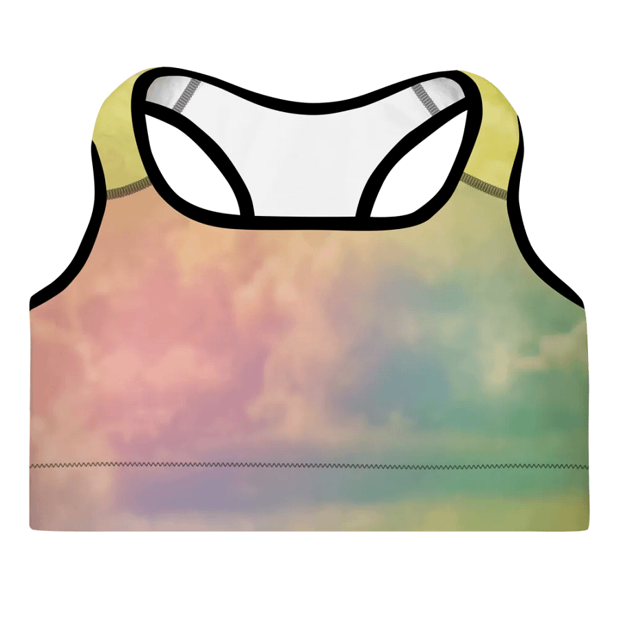 Blur cloud rainbow Design Padded Sports Bra - v12 product image (3)