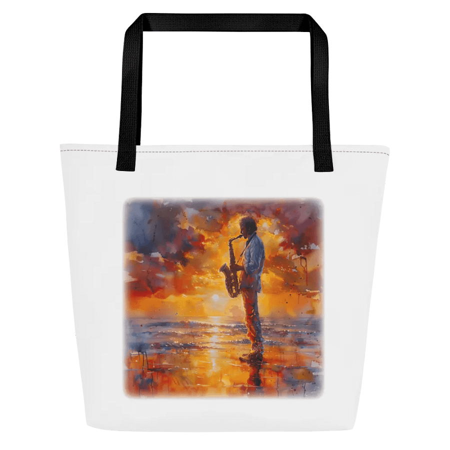Sax on the beach tote bag with pocket product image (2)
