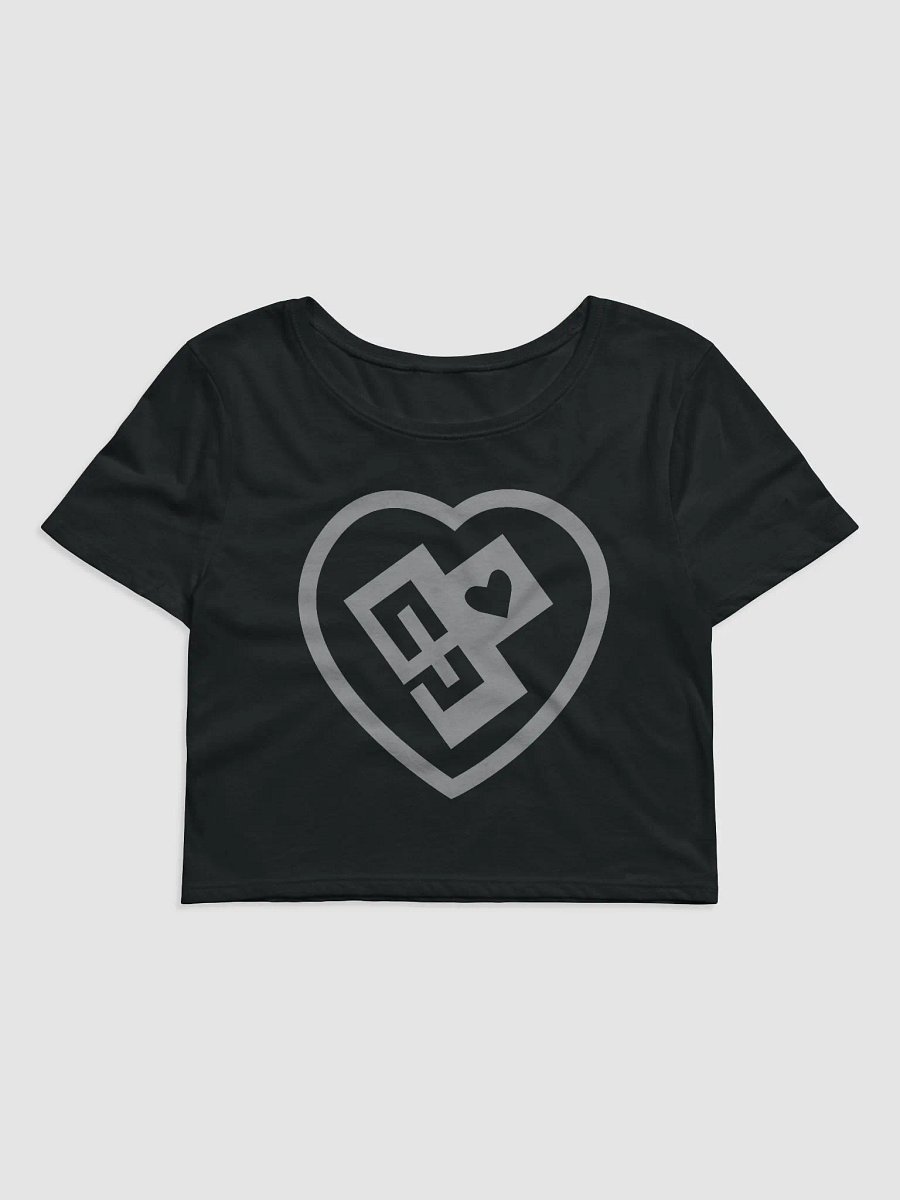 OptimusProcrastinus HeartChip in Heart Cropped T-Shirt (Grey) product image (1)