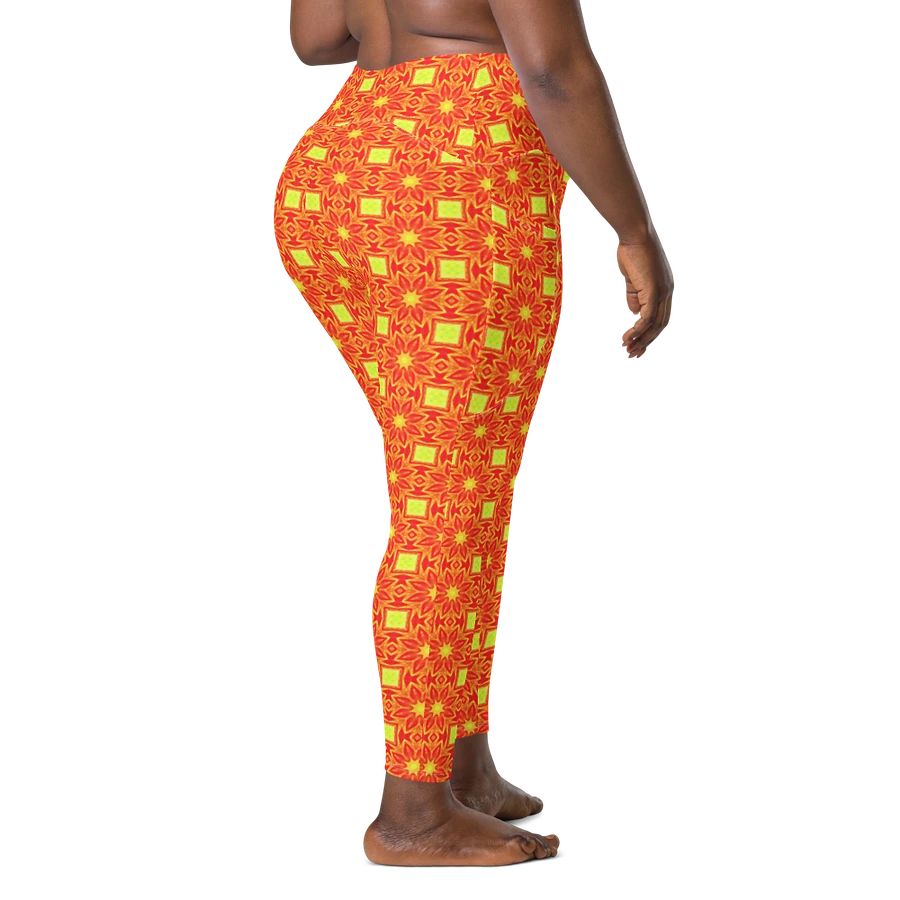 Abstract Repeating Orange Flower Leggings product image (3)