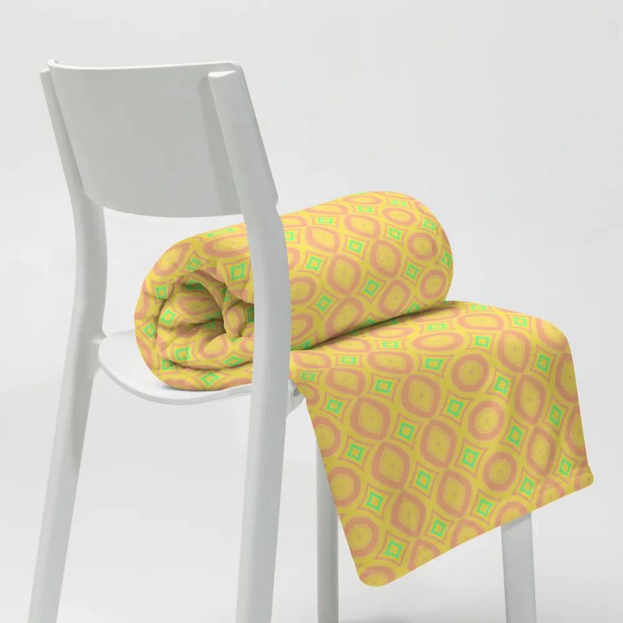 Abstract Yellow Diamonds Blanket product image (7)