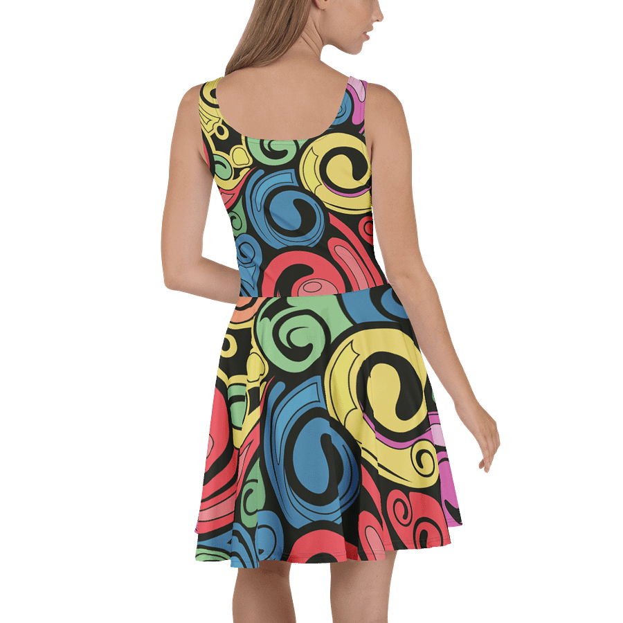 Skater Dress In Colorful Rainbow Swirls product image (4)