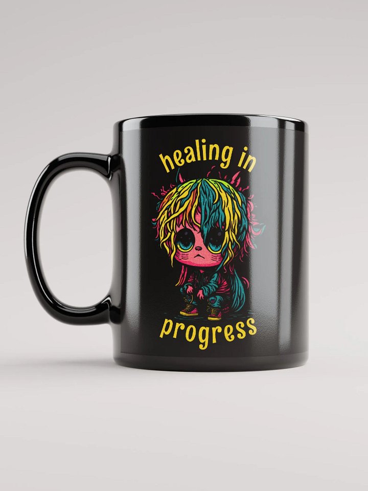 Quirky Misfits Graphic | Black Coffee Mug | Healing In Progress product image (1)