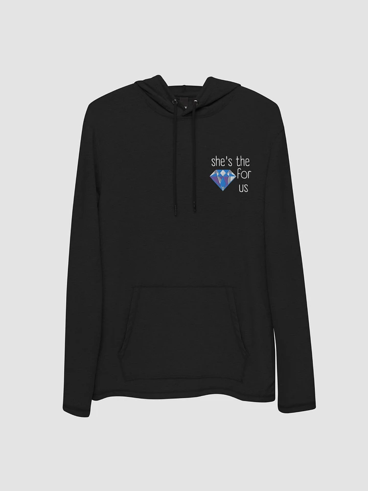 Black She's the Gem for Us Lightweight Hoodie Embroidered product image (1)
