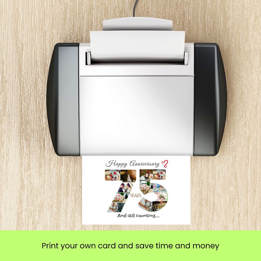 75 Year Anniversary Photo Card Editable Canva Template product image (8)