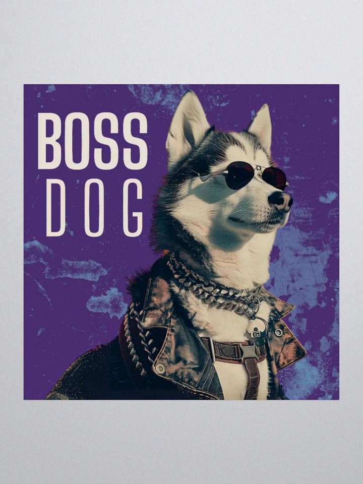 Siberian Husky Boss Dog Kiss Cut Sticker product image (1)