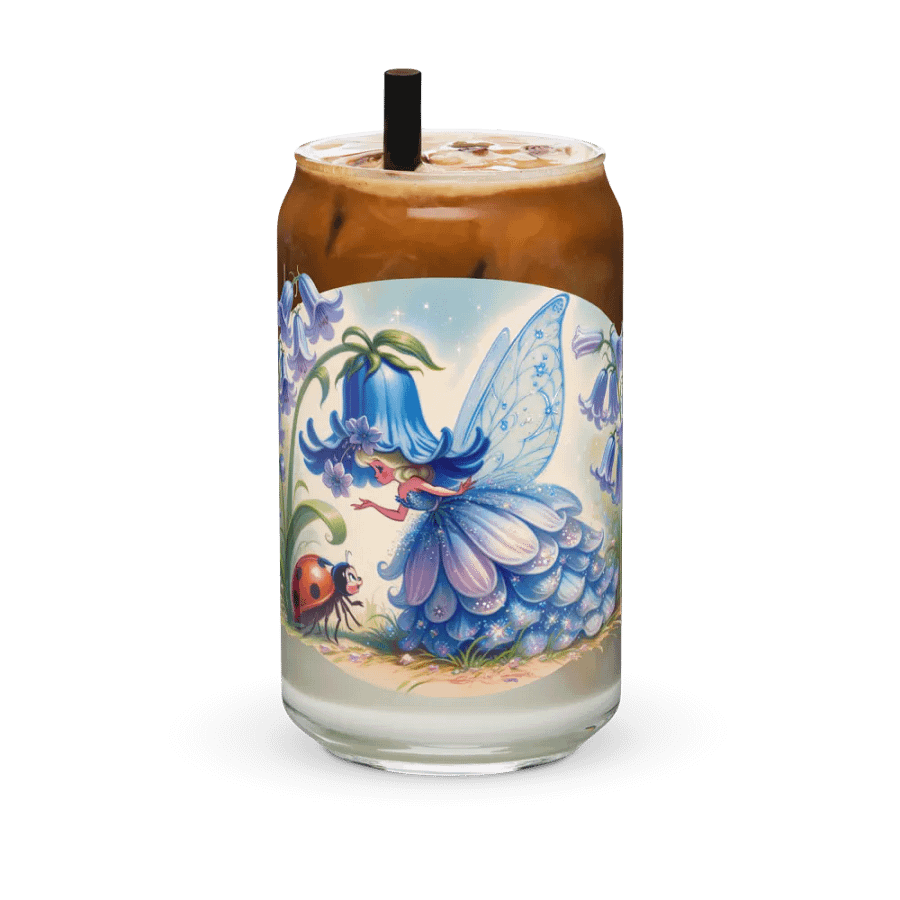 Bluebell Flower Fairy and Ladybug Glass with Optional Lid and Straw product image (36)