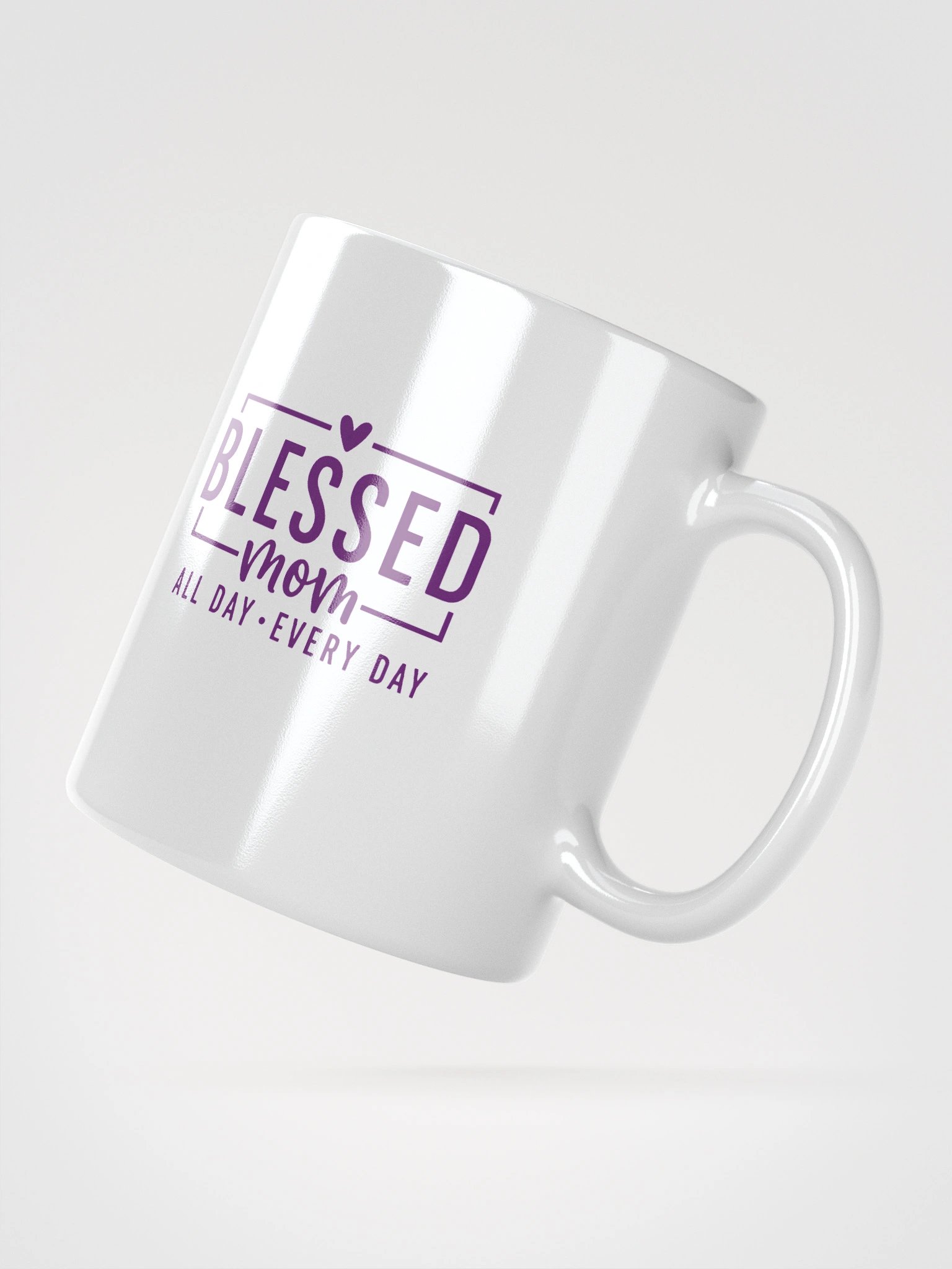 Blessed Mom Mug | Elegant Script Design with Heart | Mom Life Every Day product image (5)