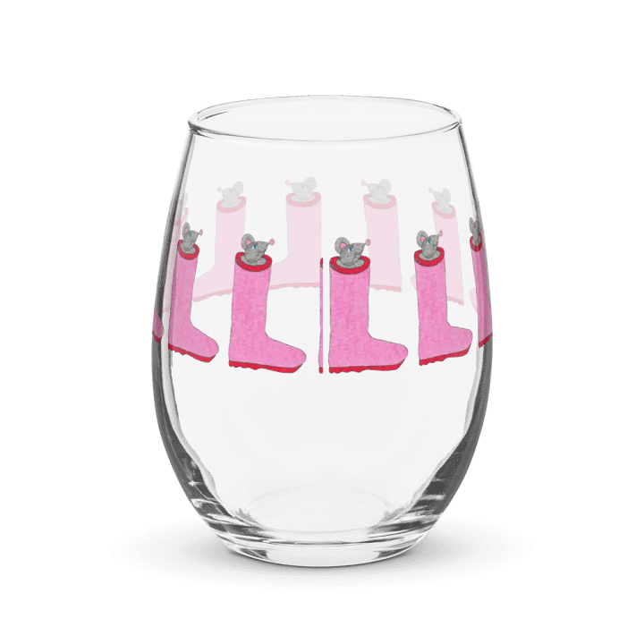 Rain boot mouse Stemless Wine Glass product image (2)