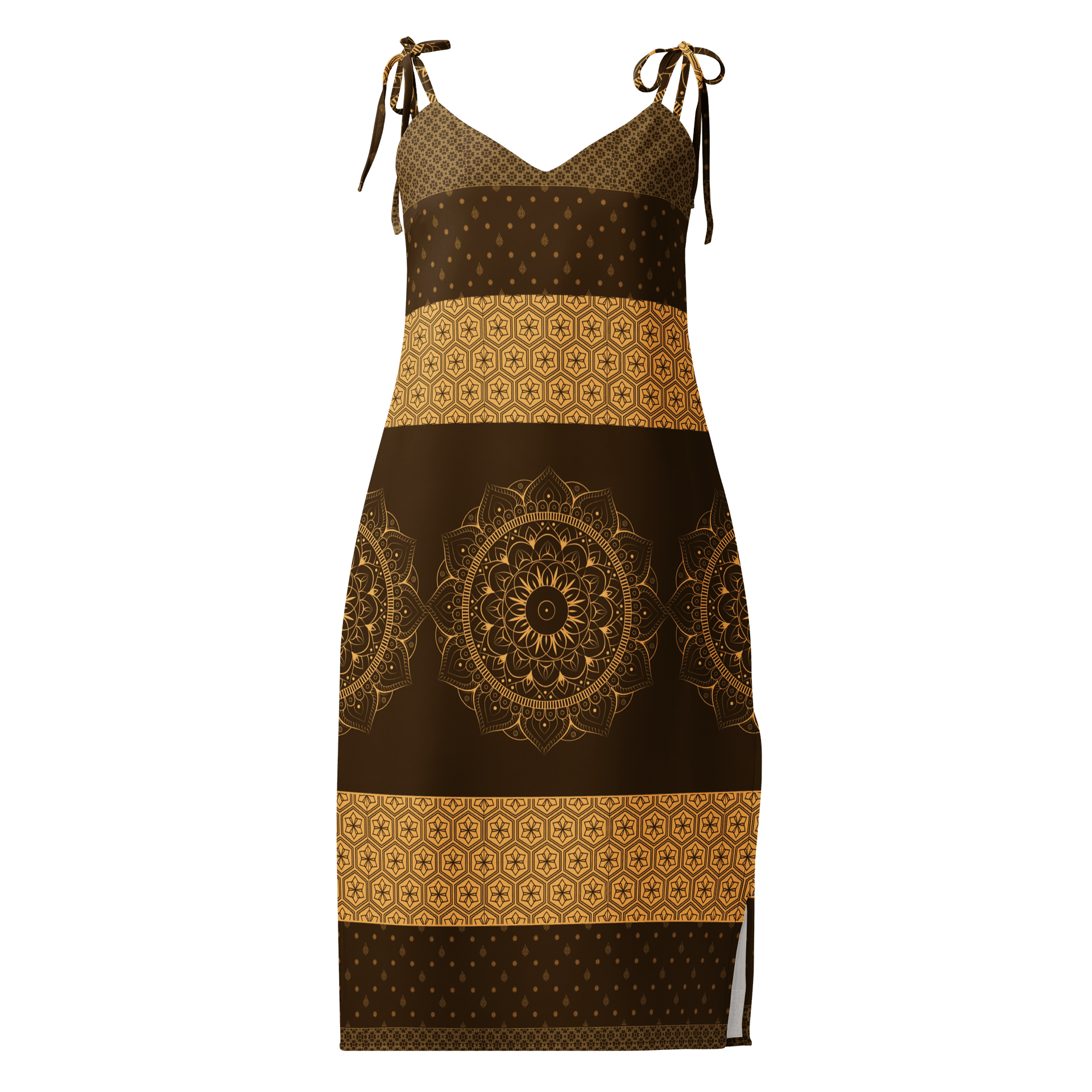 Golden and Brown Elegant Slip Dress product image (1)