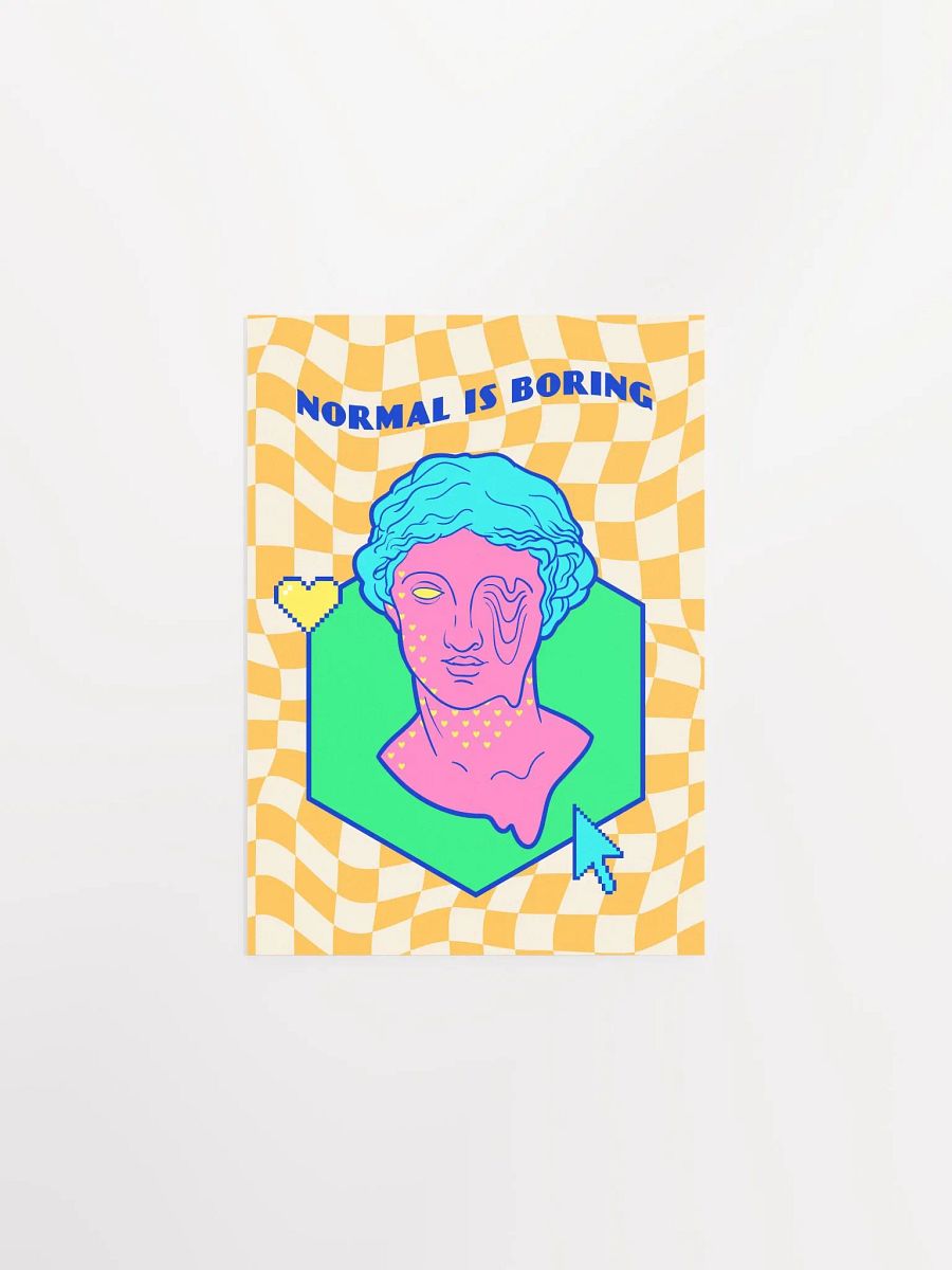 Retrowave poster/Vaporwave print: Normal is Boring — anime poster, aesthetic poster, video game poster, neon light, 90s decor product image (7)