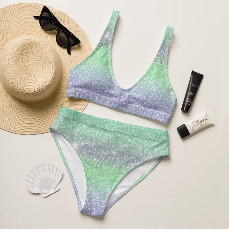 Glitter Unicorn Texture Design High Waisted Bikini (3) product image (11)