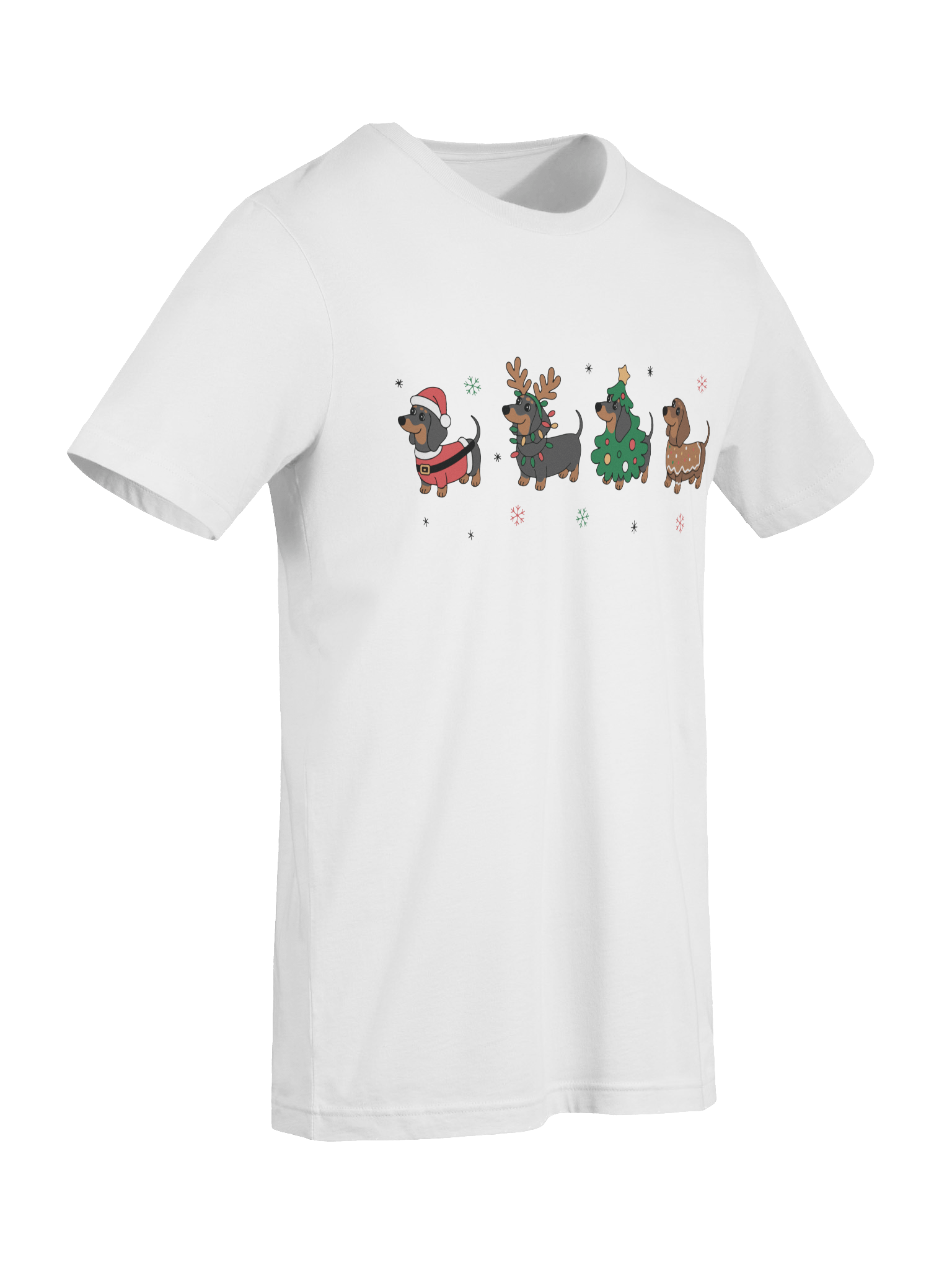 Christmas Dachshund Squad T-Shirt – Santa, Reindeer, Tree & Gingerbread Wiener Dogs product image (2)