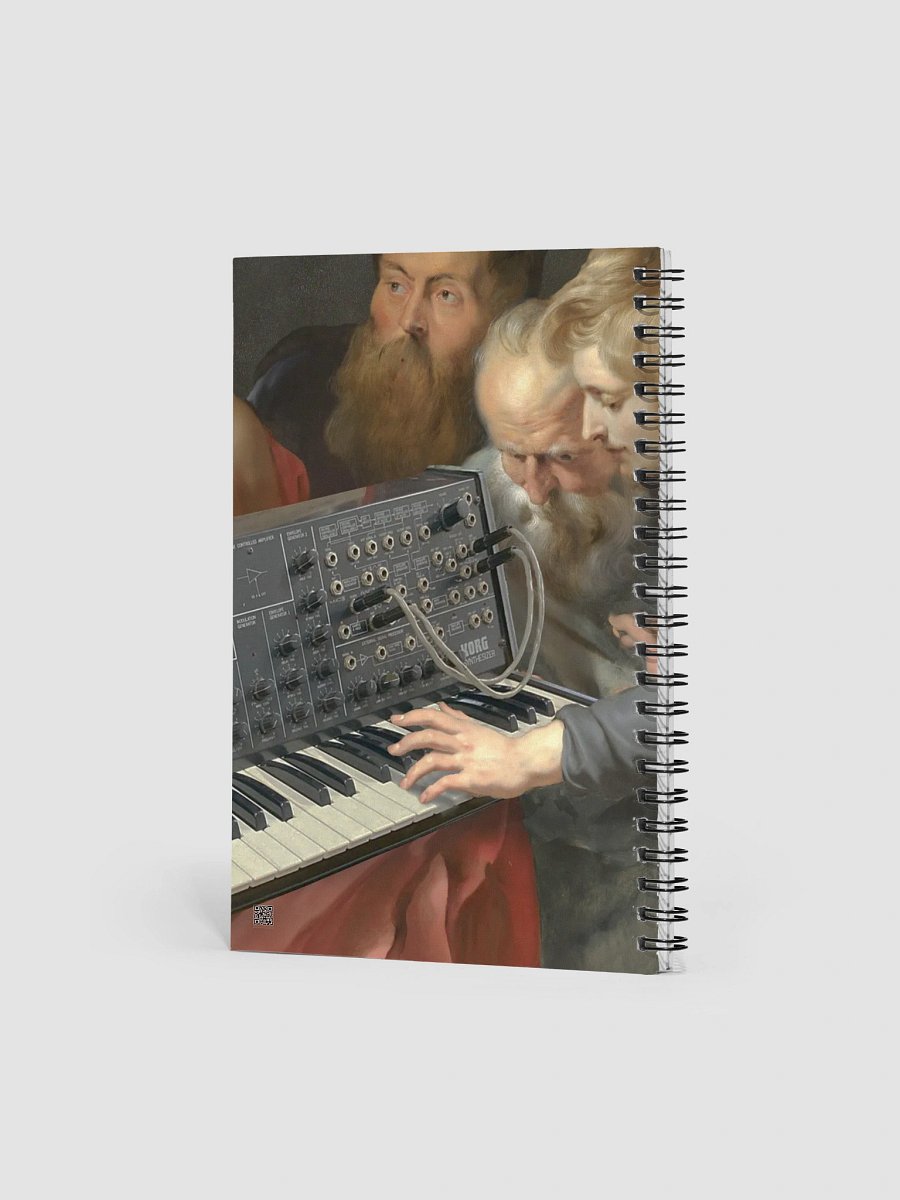 He died for our synths, by Frank Fonik (Japanese Korg MS 20) Spiral Notebook product image (2)