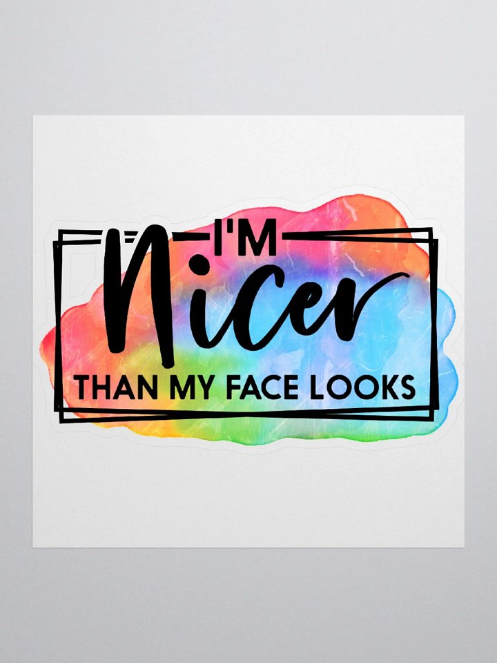 "Nicer Than My Face Looks" Kiss-Cut Sticker product image (1)