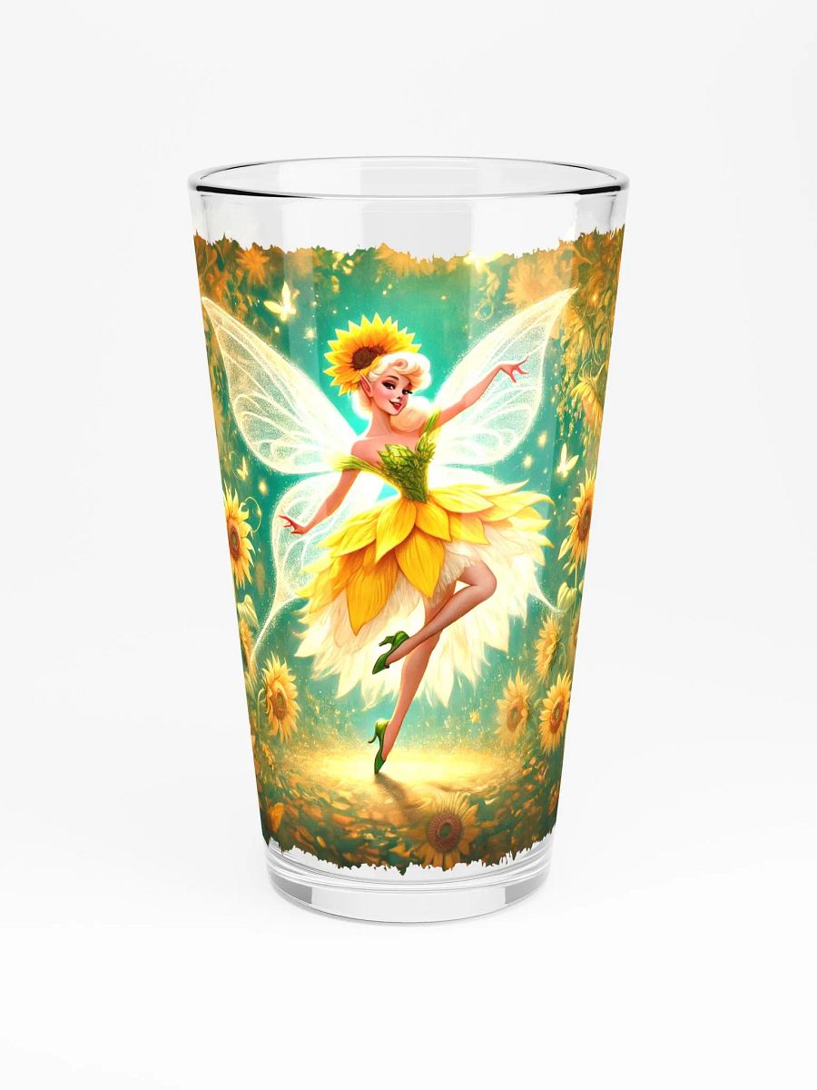 Sunflower Fairy Enchantment 16 oz Glass - Fairytale Glassware product image (3)