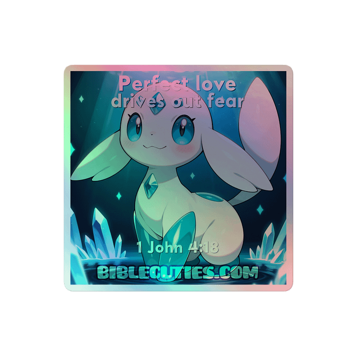 Bible Cuties Ron - Perfect love drives out fear Holographic Sticker product image (2)