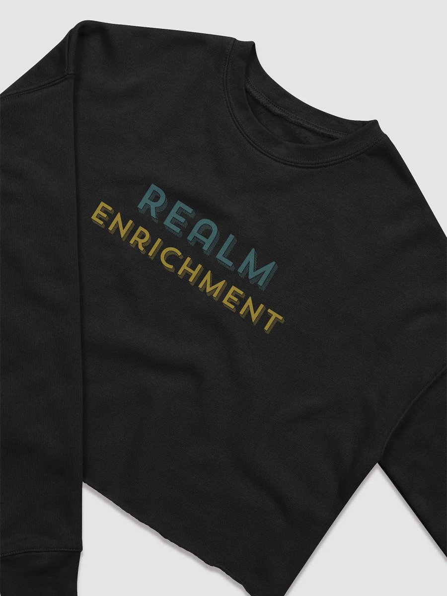 Crop Sweatshirt: Realm Enrichment in Teal Tranquility & Rustic Gold product image (3)