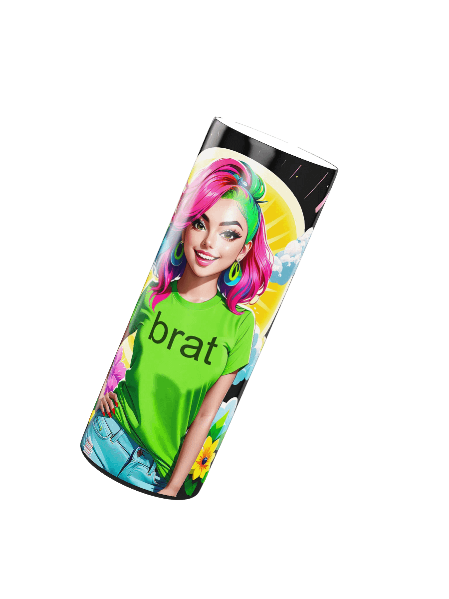 Brat 20 oz Skinny Stainless Steel Tumbler - Black - Brat Life v5 product image (3)