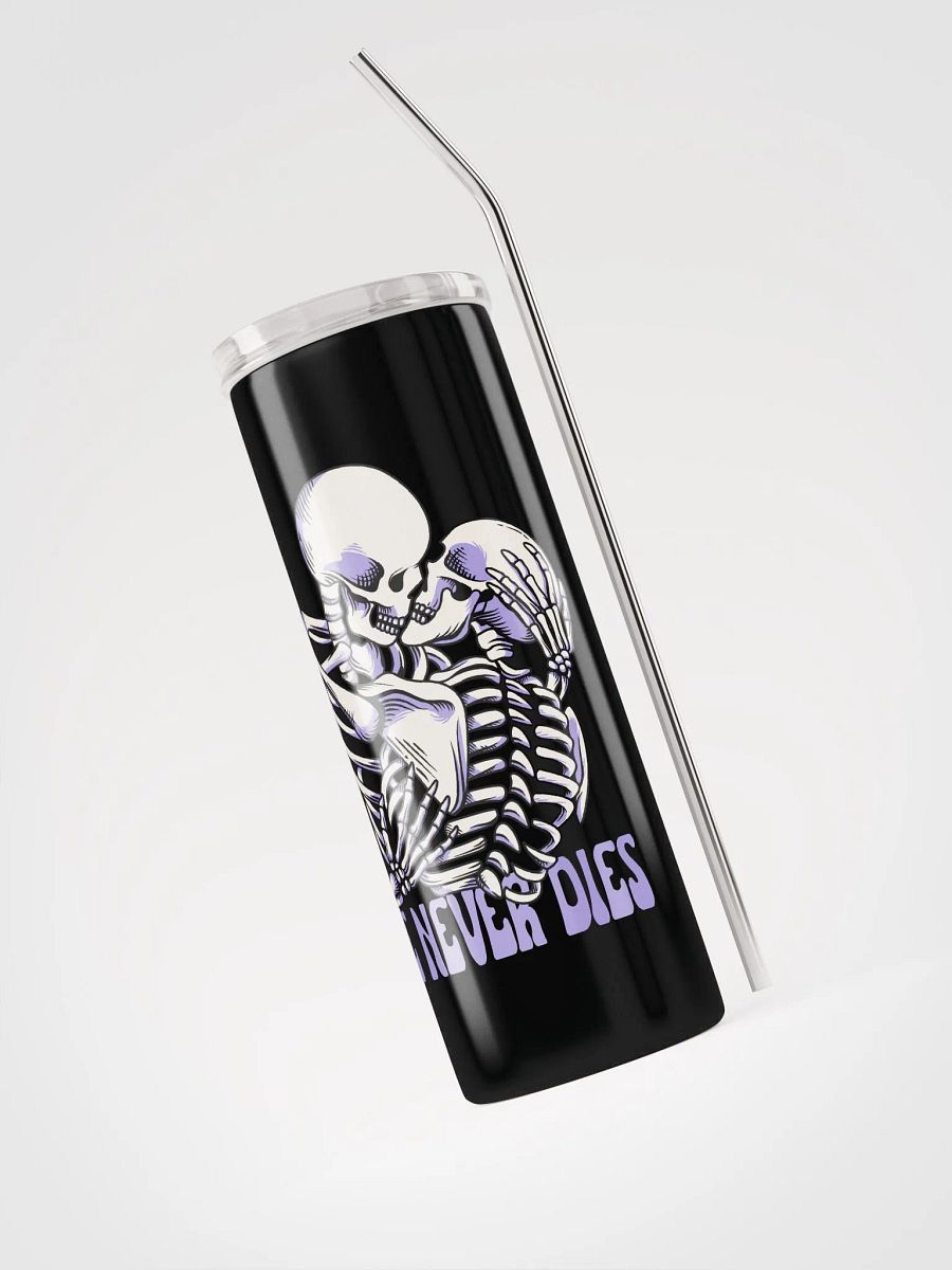 Gothic Valentine's Stainless Steel Tumbler: Love Never Dies product image (3)