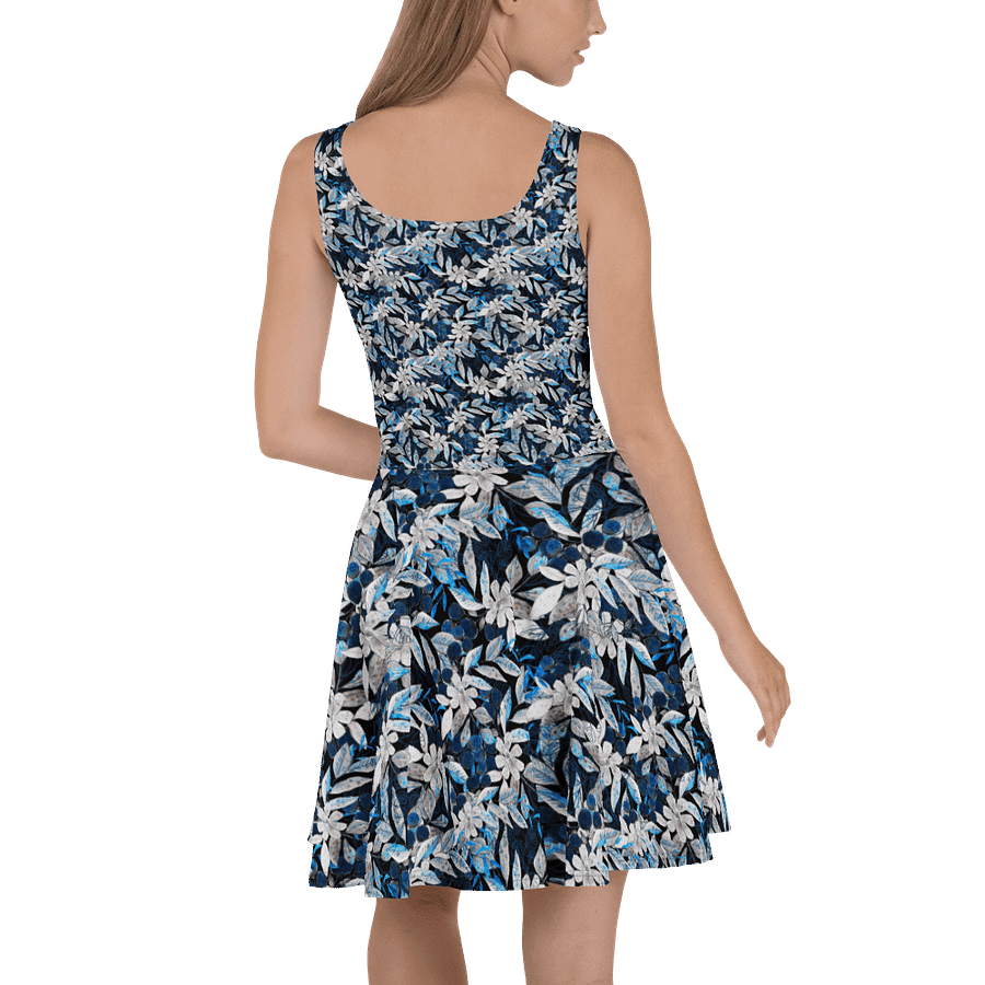 Blue White Garden Skater Dress product image (4)