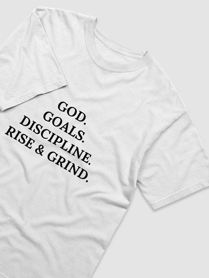 GOD. GOALS. DISCIPLINE. RISE & GRIND T-SHIRT (BLACK) product image (49)