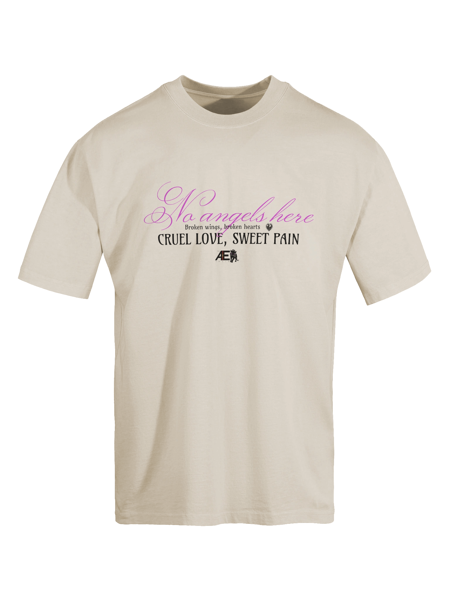 "No Angels Here" Tee: Cruel Love, Sweet Pain. 💔 product image (4)