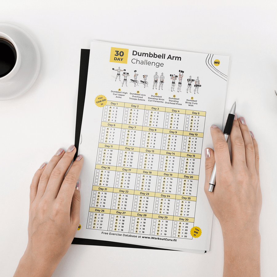 30 Day Dumbbell Arm Challenge - Printable Workout Tracker product image (5)
