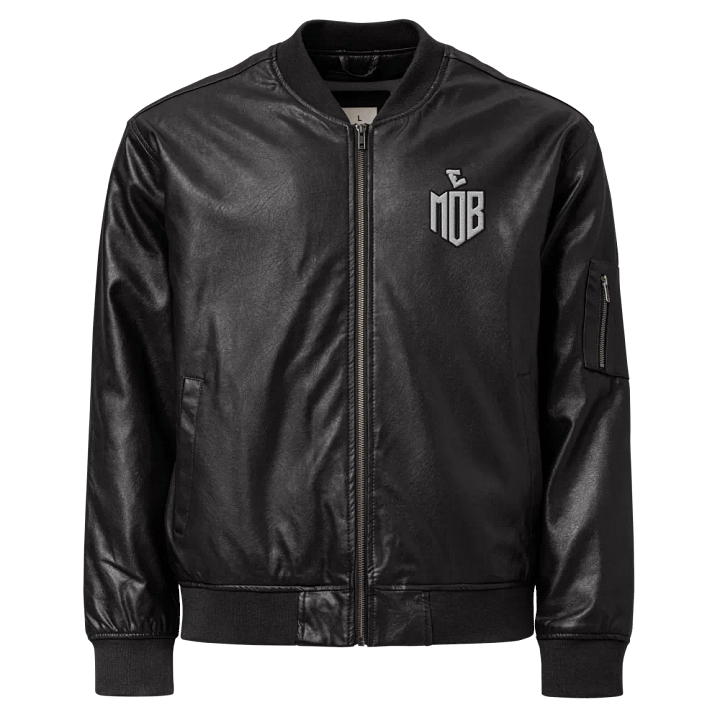 EMOB Threadfast Apparel Faux Leather Bomber Jacket product image (1)