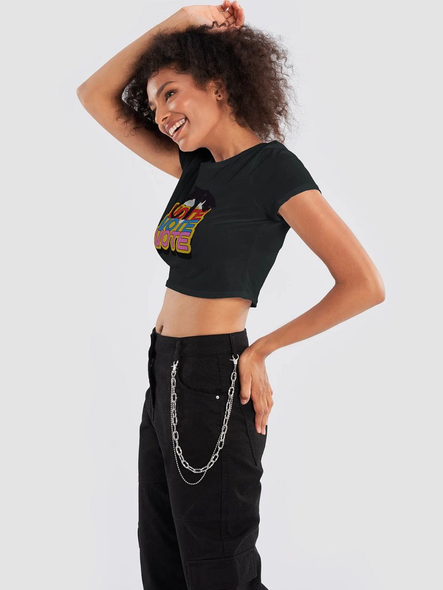 VOTE Cat Slumbering Women's Cropped Tee product image (6)