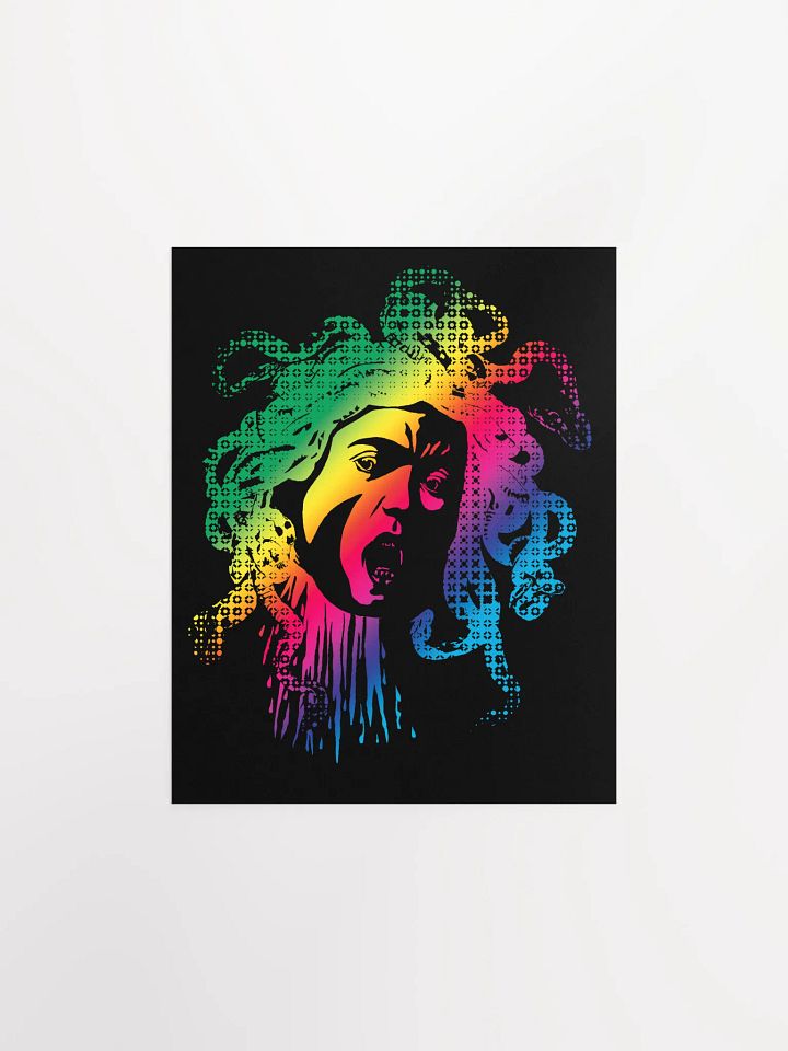 Rainbow Halftone Medusa on Dark - Print product image (2)