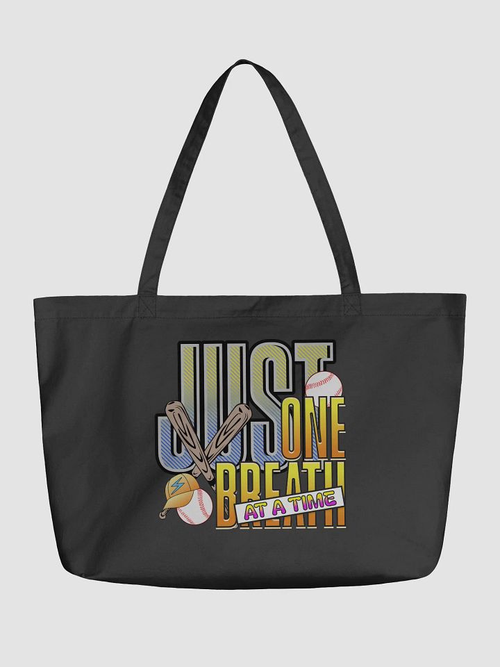 Just One Breath At A Time Baseball Motivational Lightning Tote Bag product image (2)