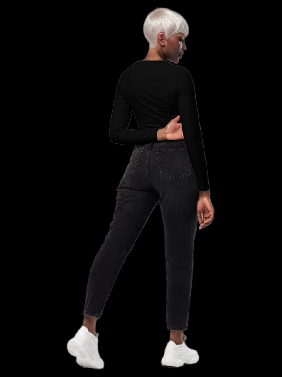 Trump Goth Long Sleeve Cropped Top - 'Make America Goth Again' Design with White Cat Queen product image (2)