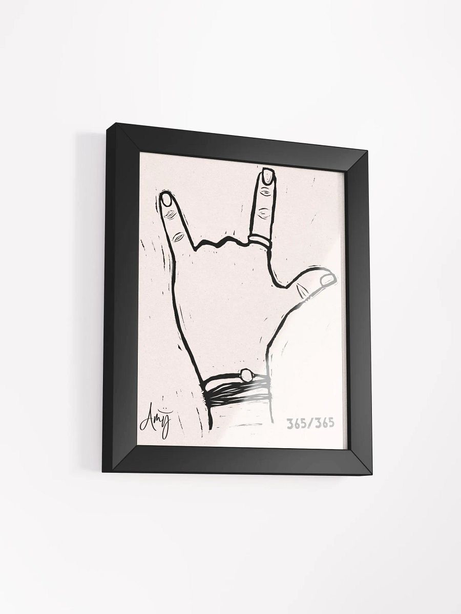 Linocut I Love You Art product image (14)