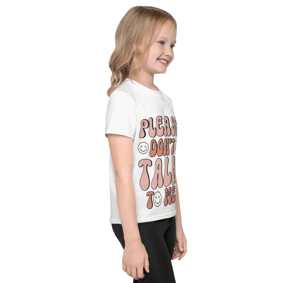 Kids Girl Crew Neck T-Shirt Don't Talk product image (4)