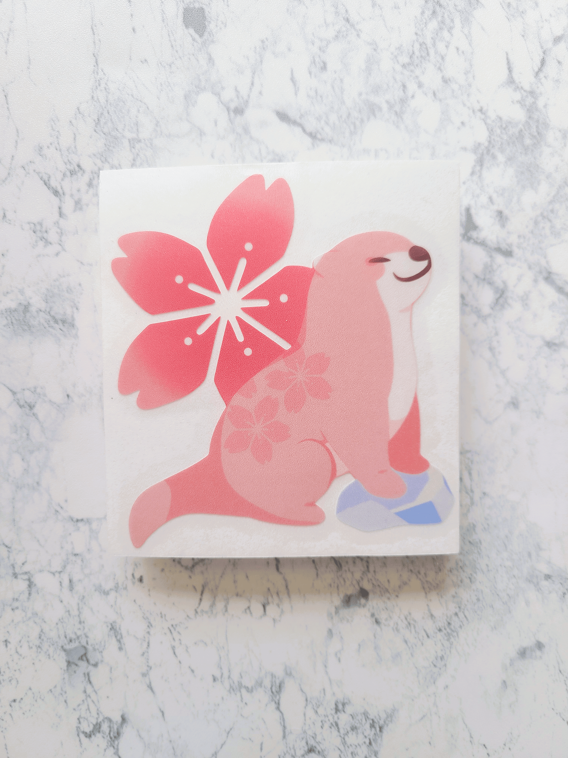 Confident Sakura Otter Large Sticker product image (1)