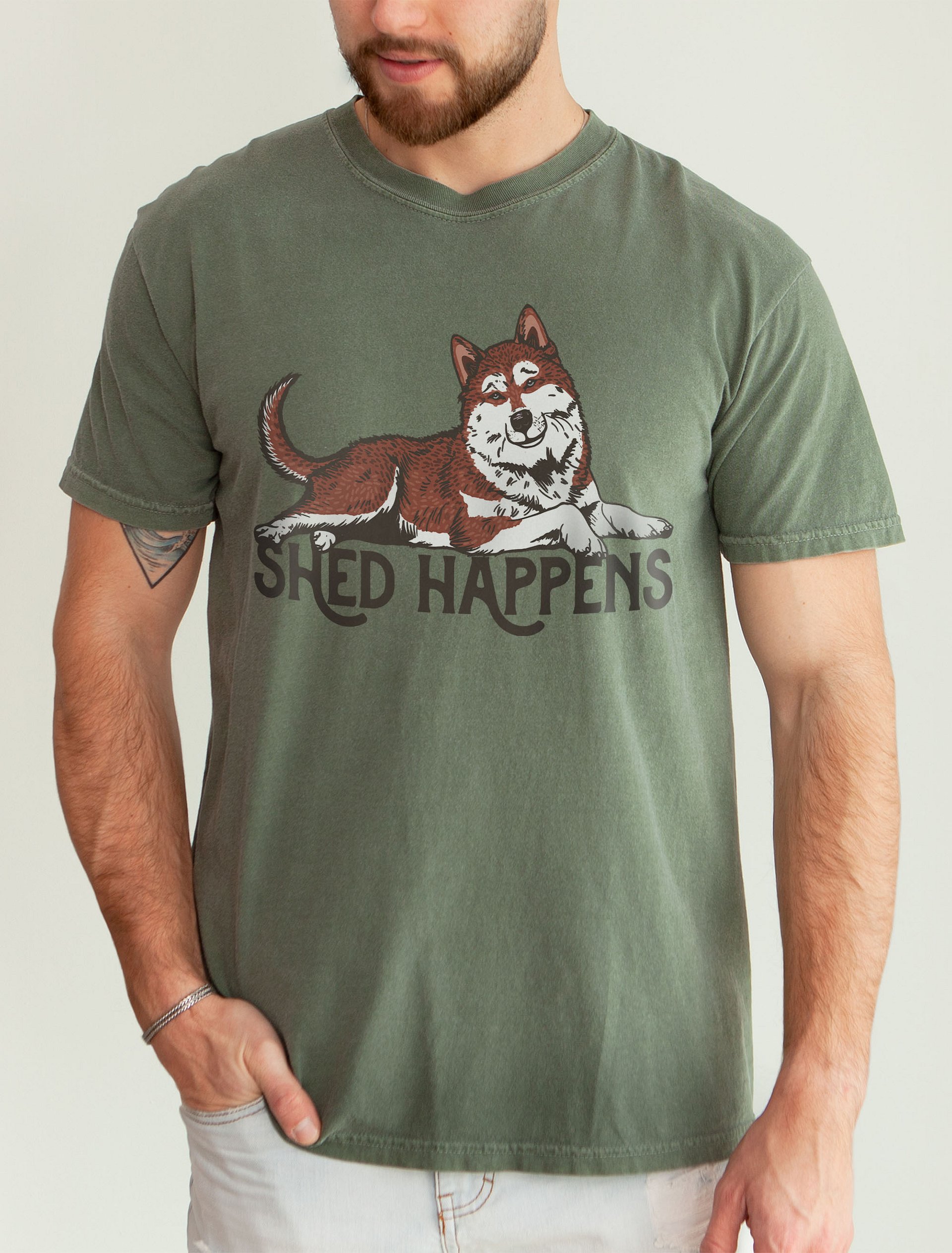 Shed Happens T-Shirt of a Siberian Husky (Red) | Funny T-Shirt for Siberian Husky Paw-rents product image (21)