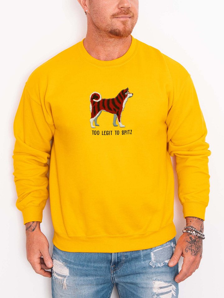 Too Legit to Spitz Sweatshirt (Embroidered) of a Japanese Akita Inu(Red Brindle) product image (2)