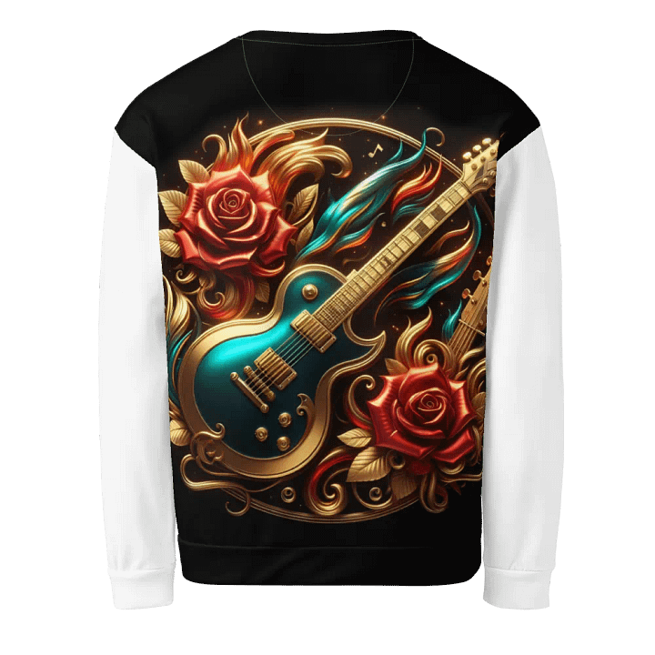 Electric Blue Rose Golden Guitar - Unisex Sweatshirt #14 product image (2)