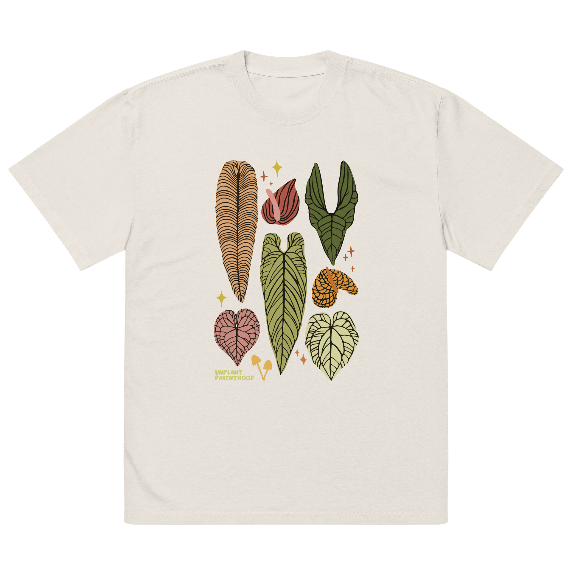 ANTHURIUM COLLAGE (front only) - Oversized Faded T-Shirt product image (3)