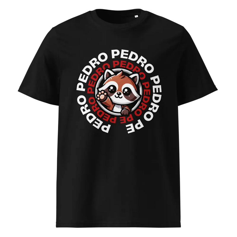 Raccoon Pedro Pe Logo- Organic Cotton T-Shirt