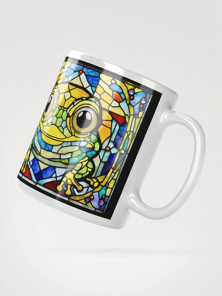 #002 Frolicking Yellow Frog Stained Glass Mug product image (2)