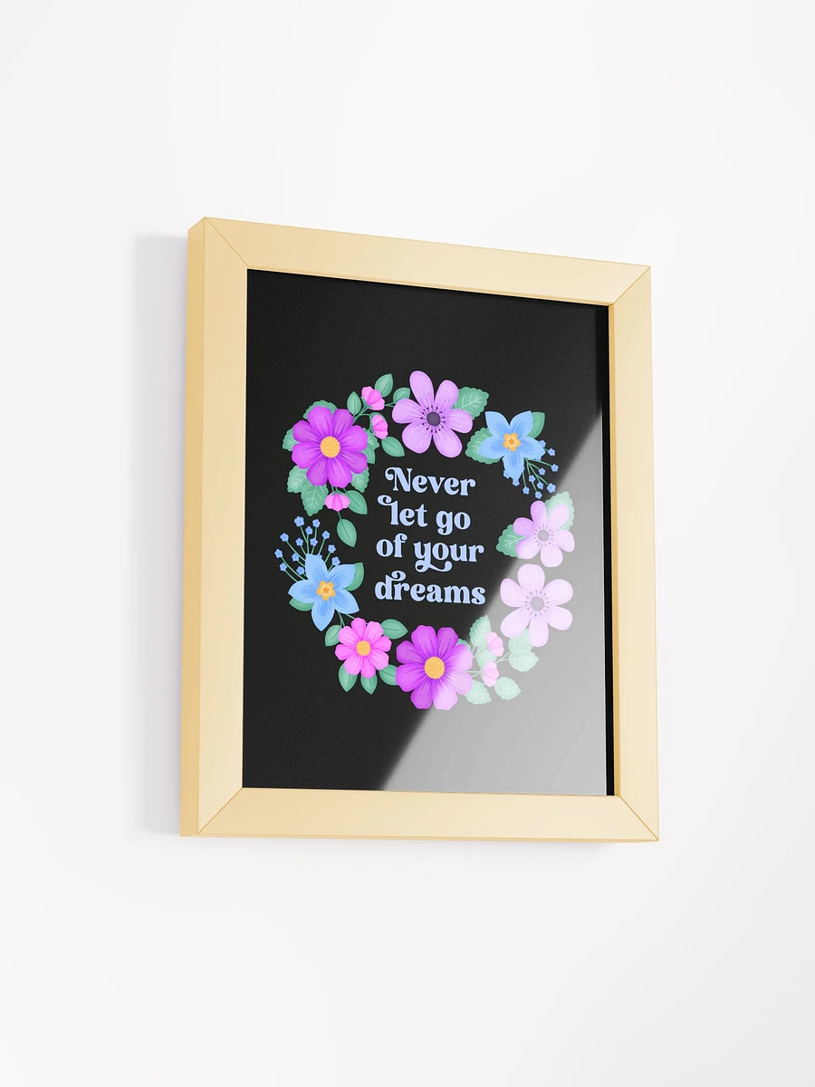 Never let go of your dreams - Motivational Wall Art Black product image (2)