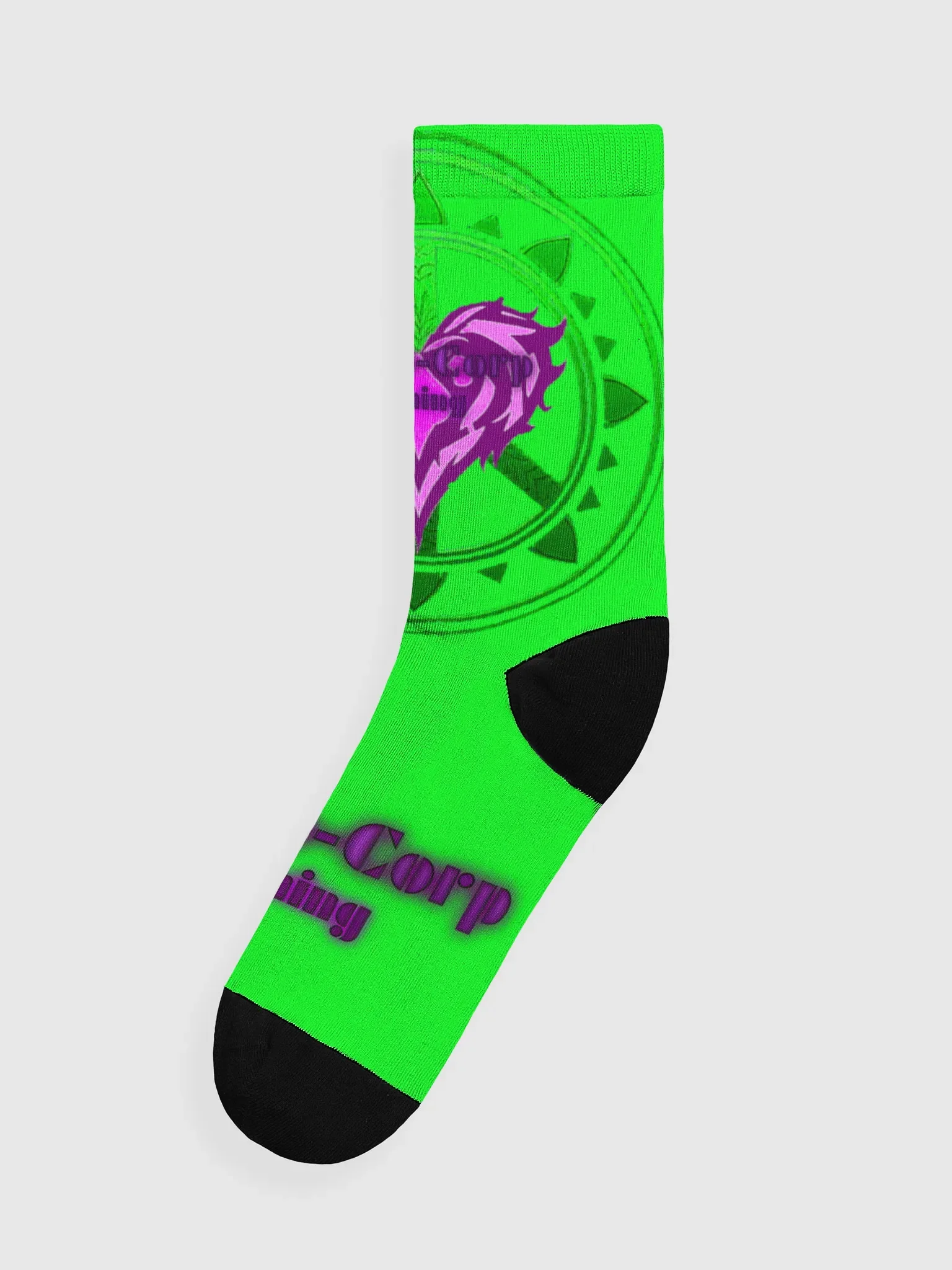 green and purple mega-corp socks product image (1)