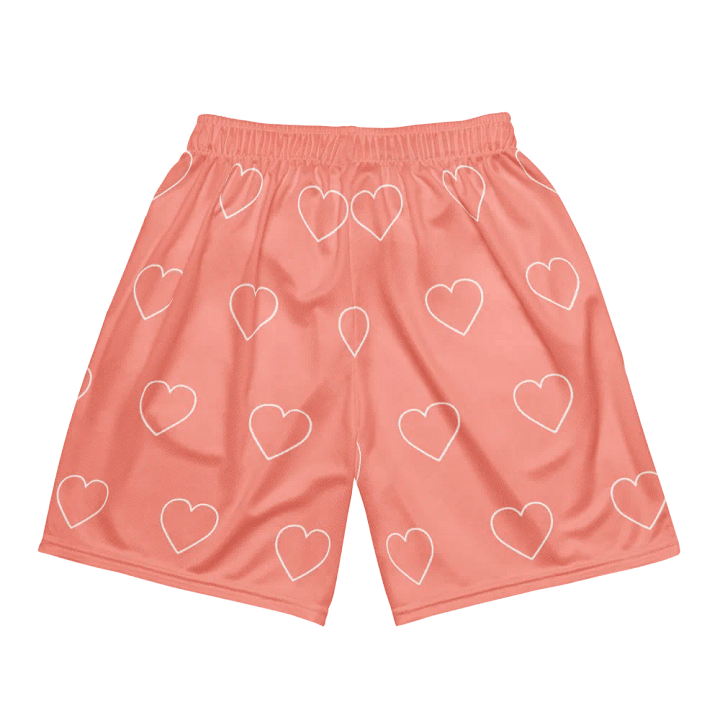 Orm Kornnaphat Unisex Mesh Shorts (White & Pink) product image (2)