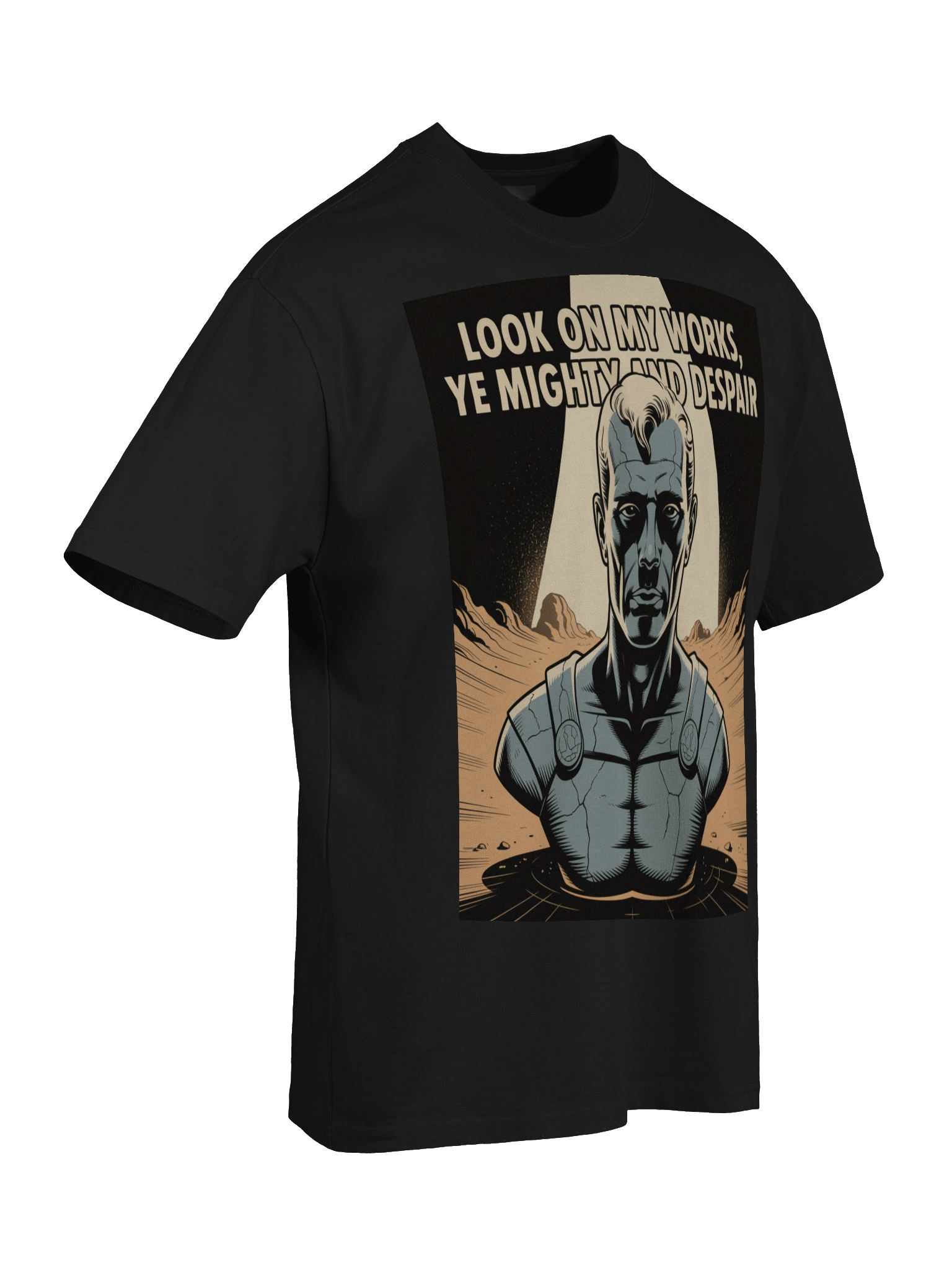 Look Upon My Works: Ozymandias Inspired Oversized Faded T-Shirt product image (8)